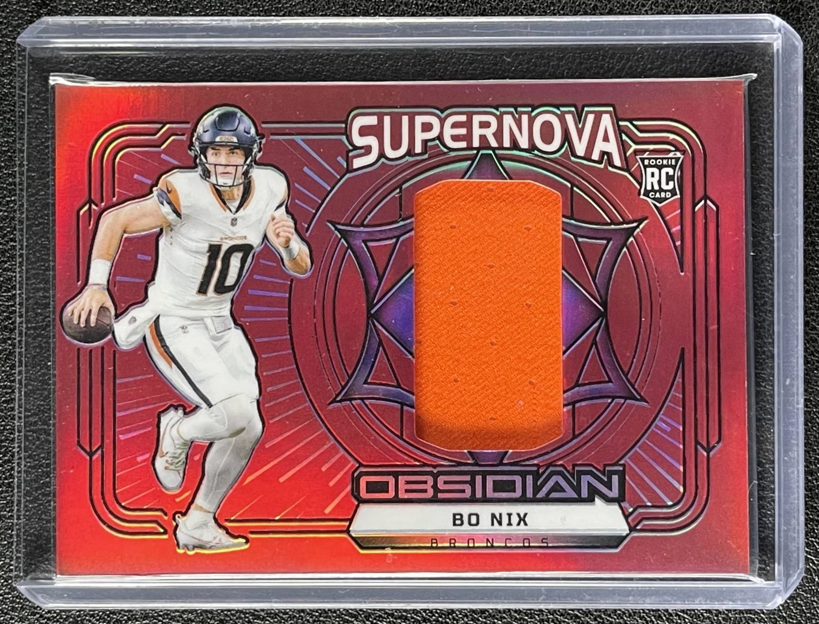 Bo Nix Panini Obsidian Supernova Swatches #SNBNX Red