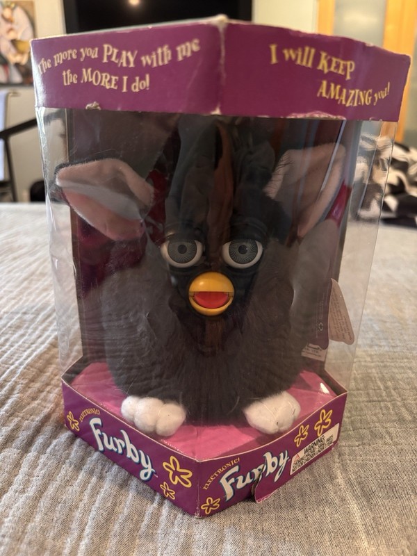 Vintage 1998 Furby 70-800 NIB, Sealed, Black Body, White Feet, RARE