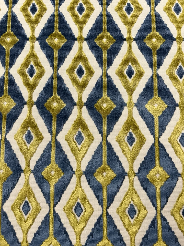 Fabric Mid-Century Modern Cut Velvet Woven New Upholstery Pillows Luxurious Pile - Image 4 of 4