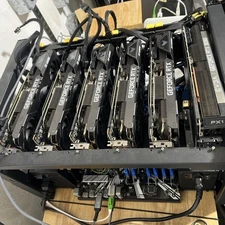 Used Crypto Mining Rig Complete -  6x3090 GB - 2x1300 Psu Working Parts