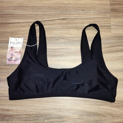 Halara Women Black Active Sports Bra Scoop Neck Workout Top Size M NWT UQ621