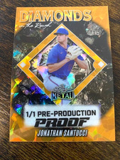 Jonathan Santucci - 2025 Leaf Metal - Crystal Gold Pre Prod. Proof #1/1 - Mets