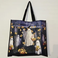 Halloween Ghosts Baskets Sunflowers Crow Bats Shopping Bag New T.J. TJMaxx 