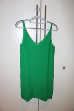 Topshop Bright Green V-Neck Cami Slip Mini Dress Strappy UK 10