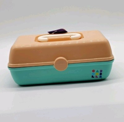 Caboodles Pretty in Petite makeup box peach and mint green