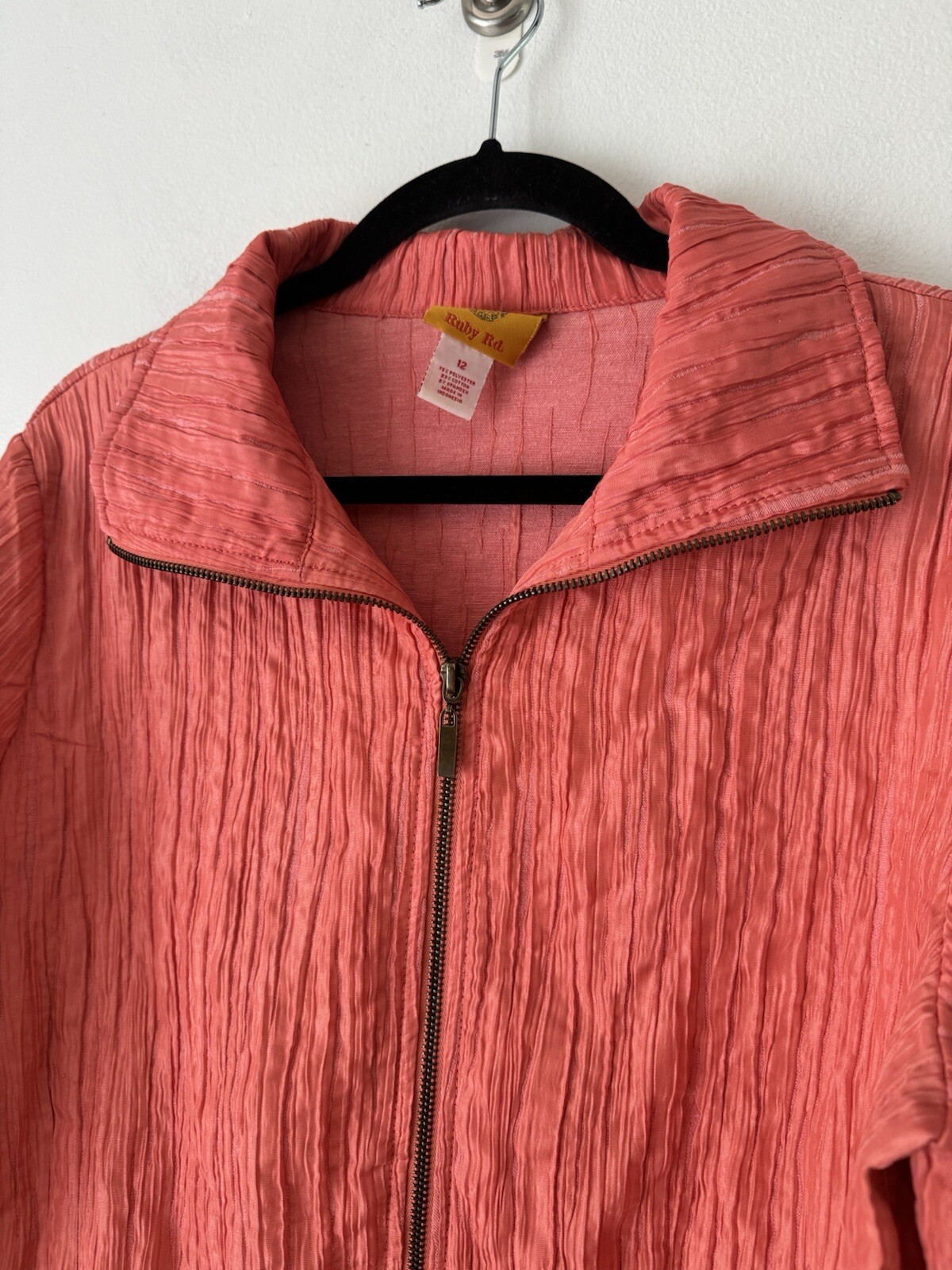 Ruby Rd. Orange Peach Crinkle Full Zip Lightweigh… - image 3
