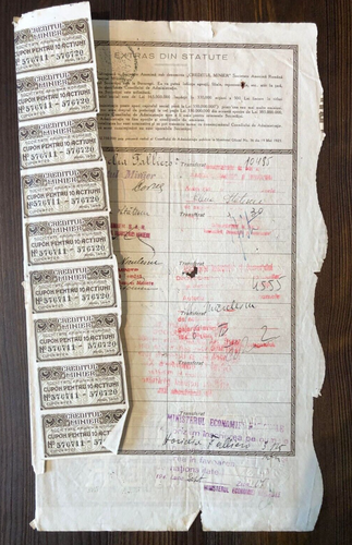 Oil company Bonds - Mining Credit Title of 5.000 Lei - 1923 Kingdom of Romania - Picture 5 of 5