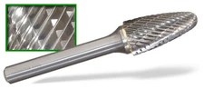 SF-5 Tree Shape 1/2" Diameter with 1/4" Shank Double Cut Carbide Burr