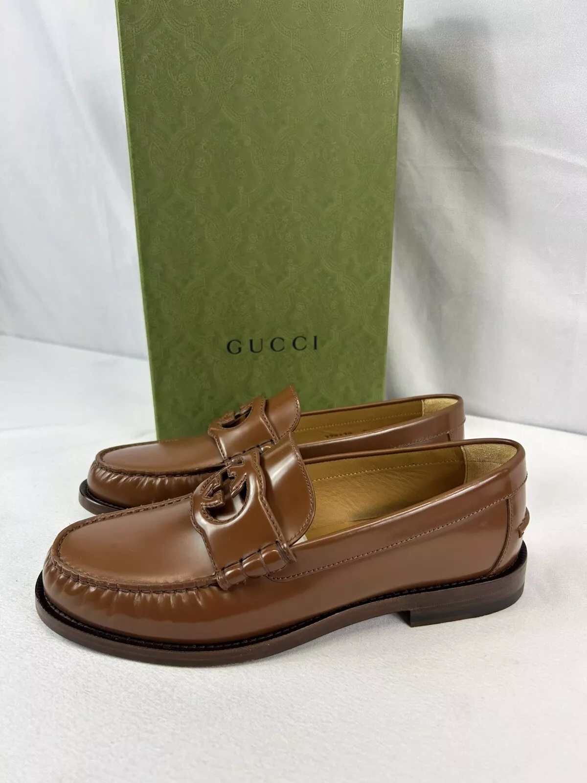 Mocassins Gucci Interlocking G en cuir marron taille US 8