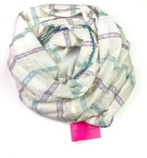 Betsey Johnson Infinity Scarf One Size White Blue Purple Metallic Silver NWT