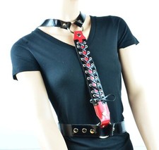 Black Patent Leather Corset Lace Up Body Chest Harness Goth Punk Emo Grunge Club