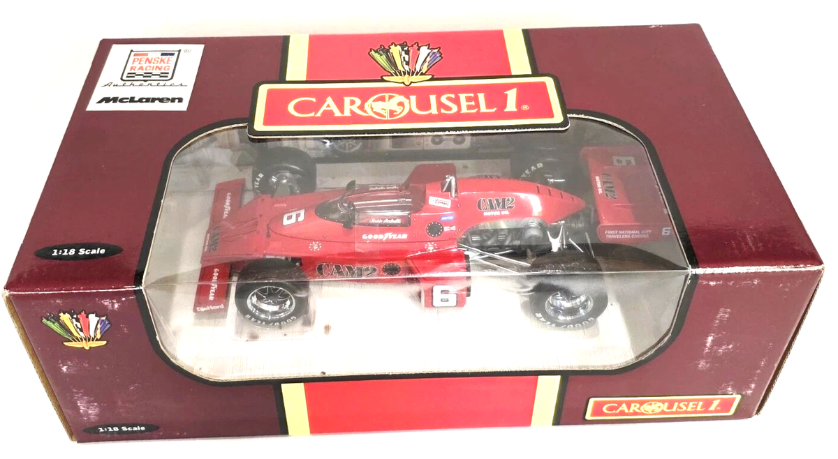 Carousel 1 :18 1976 Indy 500 Penske McLaren M16 race car #6 Mario