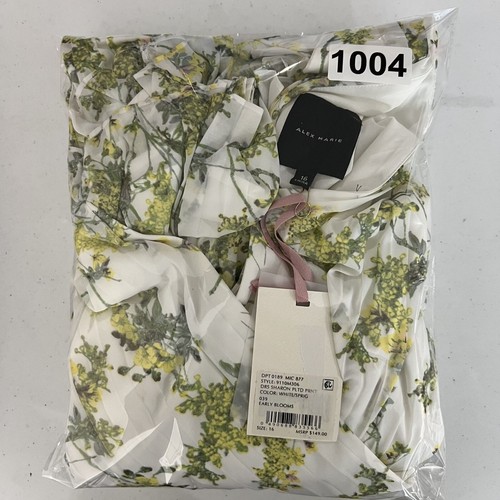 NWT Alex Marie Womens 16 White Green Floral Pleated Midi Spring Dress MSRP $149 - Picture 17 of 18