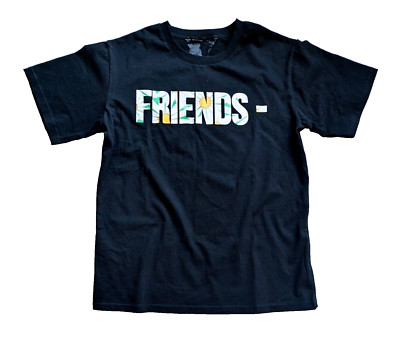 VLONE FRIENDS daisy Flower Black V Logo Tee Shirt Top T-Shirt sz L