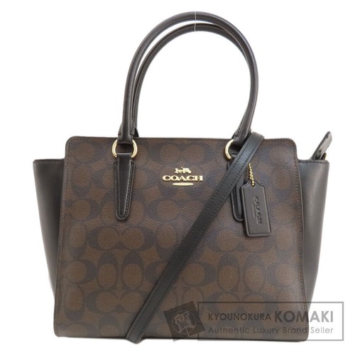 Auth COACH Women purses bag Japan Used F31957 Signature 2Way Handbag