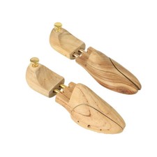 NEW HARD WOOD BEIGE NUDE GOLD TONE 1 PAIR SHOE TREE,STRETCHER SIZE 44