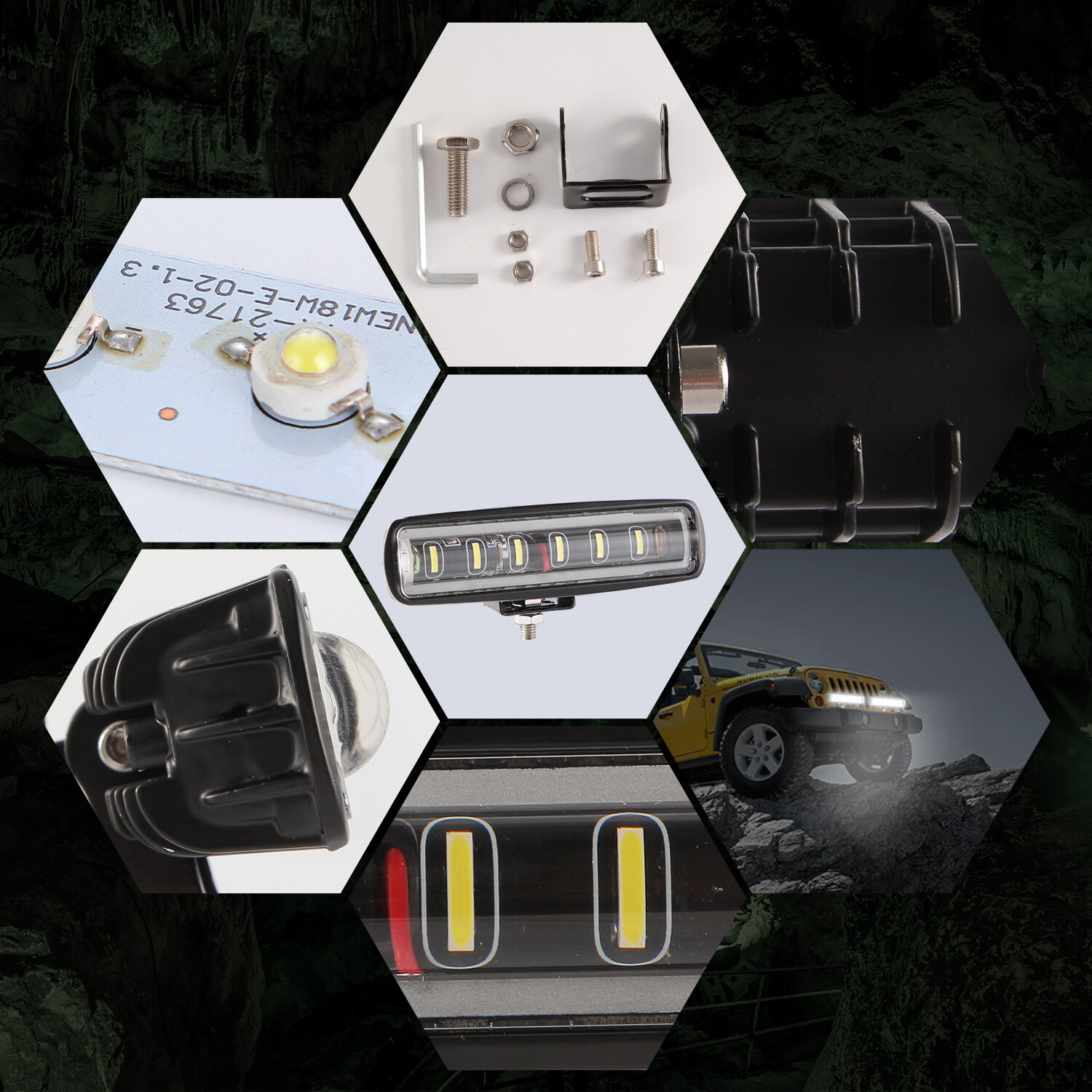 2x 7'' Led Light Bar Combo For Kubota RTVX1100C X1120/D X1140 X900