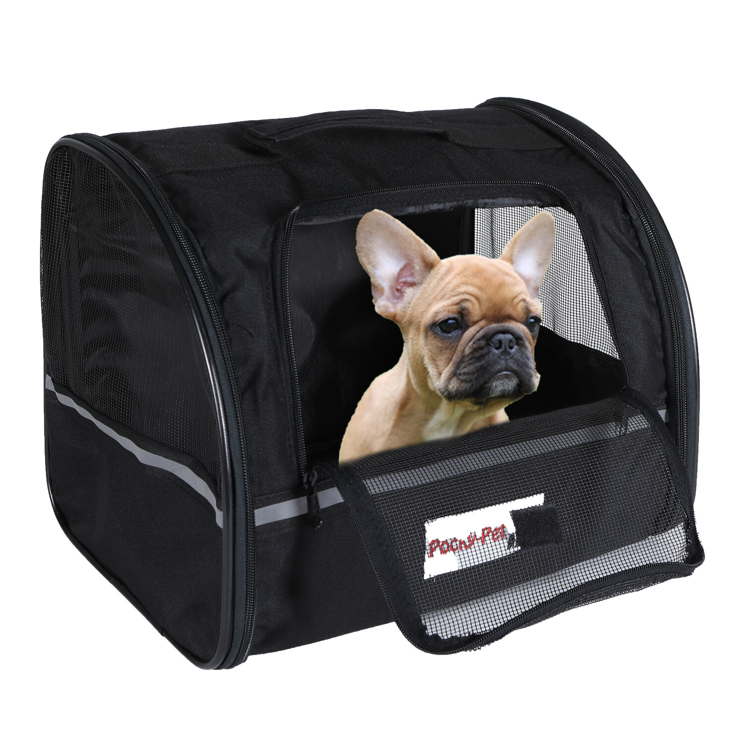 Hundetransporttasche Hundetragetasche Transportbox schwarz 38x28x30cm Hundebox
