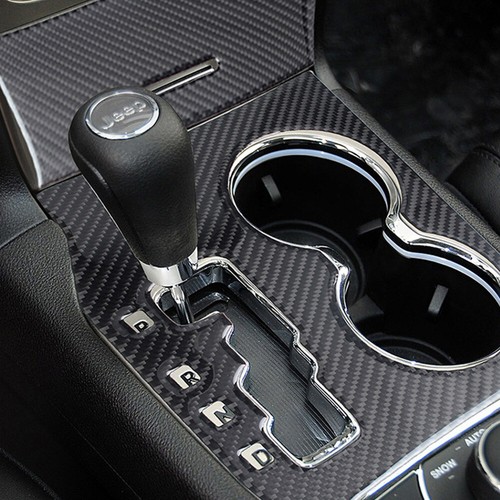 Carbon Fiber Cup Holder Trim For Jeep Grand Cherokee 2011-2021 - Easy Stick-On Cover 4 thumbnail image