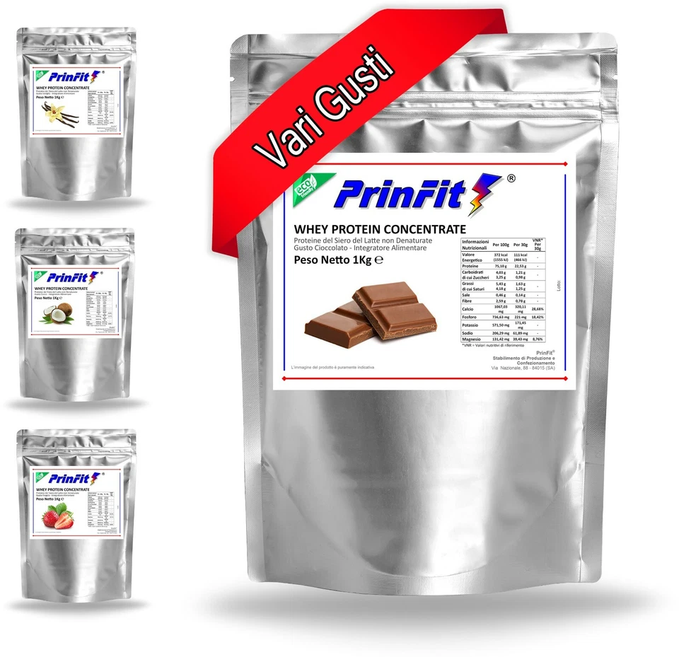 1 kg Whey Protein - Proteine del Siero del Latte 100% Concentrate VB 104 PrinFit
