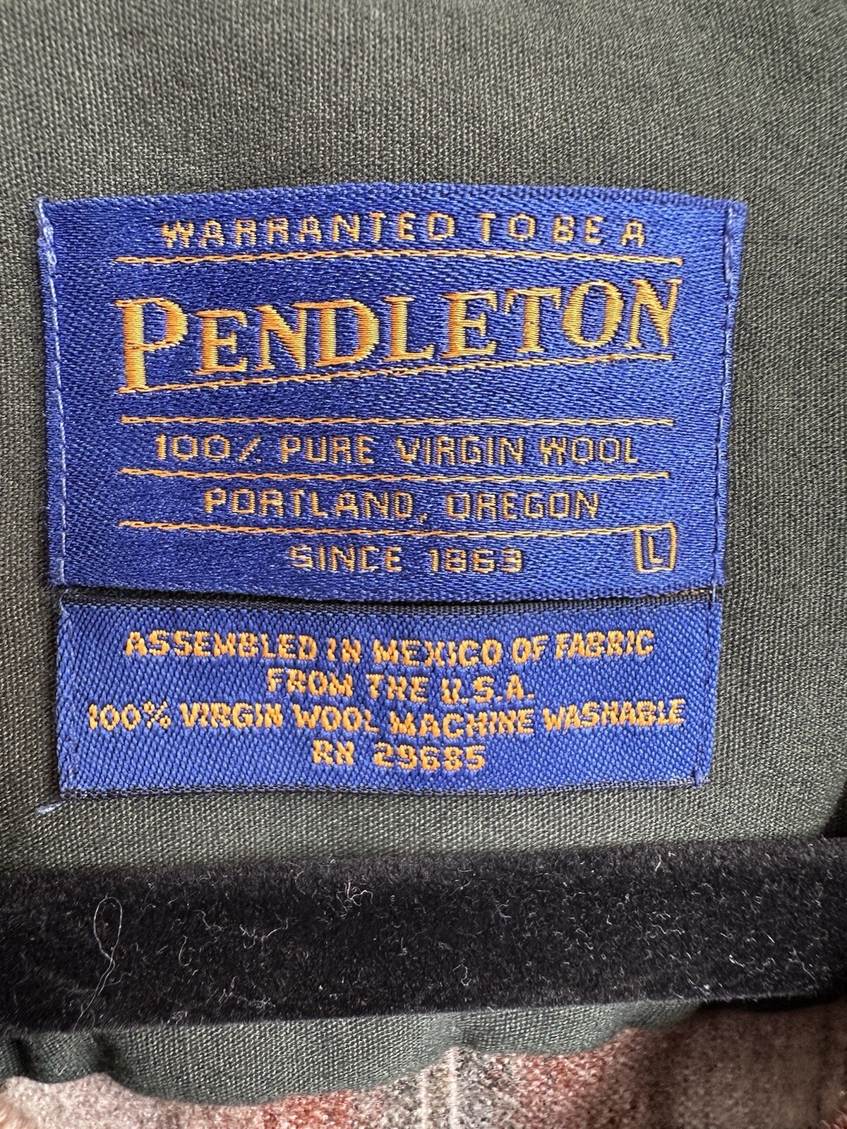 VTG Pendleton board Shirt Jacket loop collar Plai… - image 4