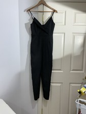 Womans Windsor Black High Waist Spaghetti Strap Back Zip Jumpsuit Small