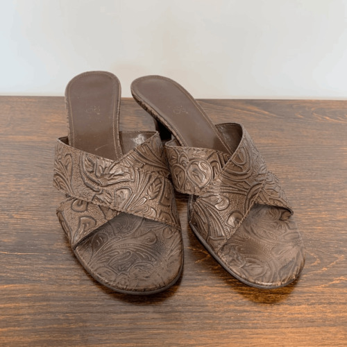 Franco Sarto Women's Leather Mule Heels Slip On B… - image 1