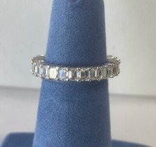 Platinum 2.42 Carat Emerald Cut Diamond Eternity Ring