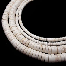 White Turquoise Heishi Discs Beads 2x3mm 2x4mm 3x6mm 3x8mm 3x10mm 15.5" Strand