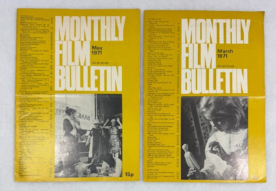 Set of 2 Monthly Film Bulletin Magazines March & May 1977 Vintage Cinema