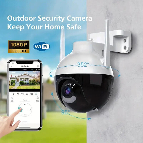Wireless Security WIFI 360° PTZ Panoramic IP Camera HD 1080P Smart Home Camera