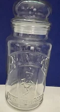 Planters Peanuts 75th Anniversary Glass Jar Mr Peanut With Lid 1981 8” Vintage