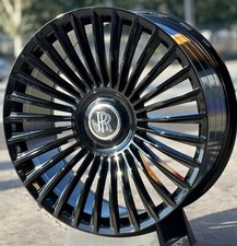 24” OS Style Rims Gloss Black Wheels with Tires fit Rolls Royce Ghost Cullinan