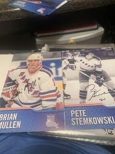 New York Rangers Signed  promo Photos  Pete Stemkowski Brian Mullen autograph