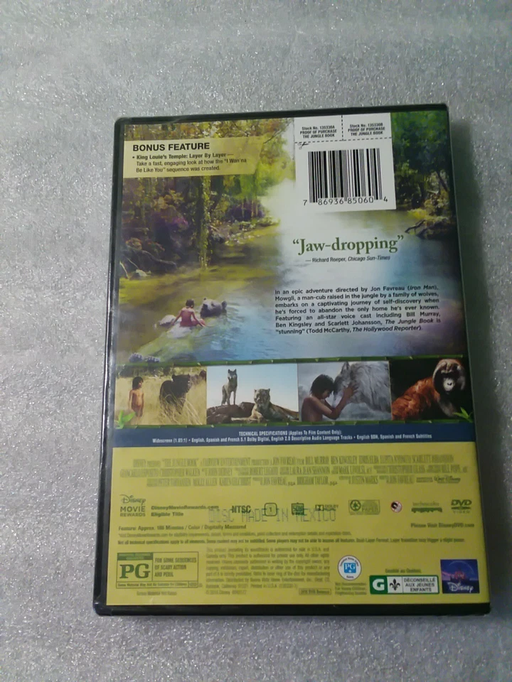 Jungle Book dvd 2016 Sealed With Bonus Features Foto 3 de 4