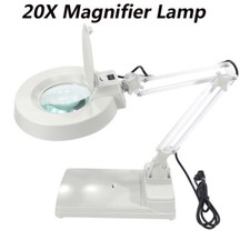 20X Magnifier Large Lens LED Lamp Desk Magnifying Glass LED Light 220V New