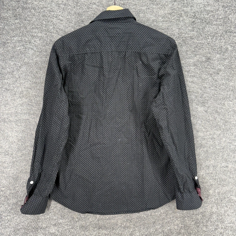 Camisa Age Of Wisdom Hombre S Pequeña Negra Con Cuello Abotonado Manga Larga Bolsillos Foto 2 de 4