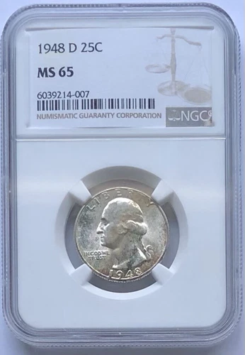 1948-D Washington Silver Quarter Dollar NGC Graded MS65  *007