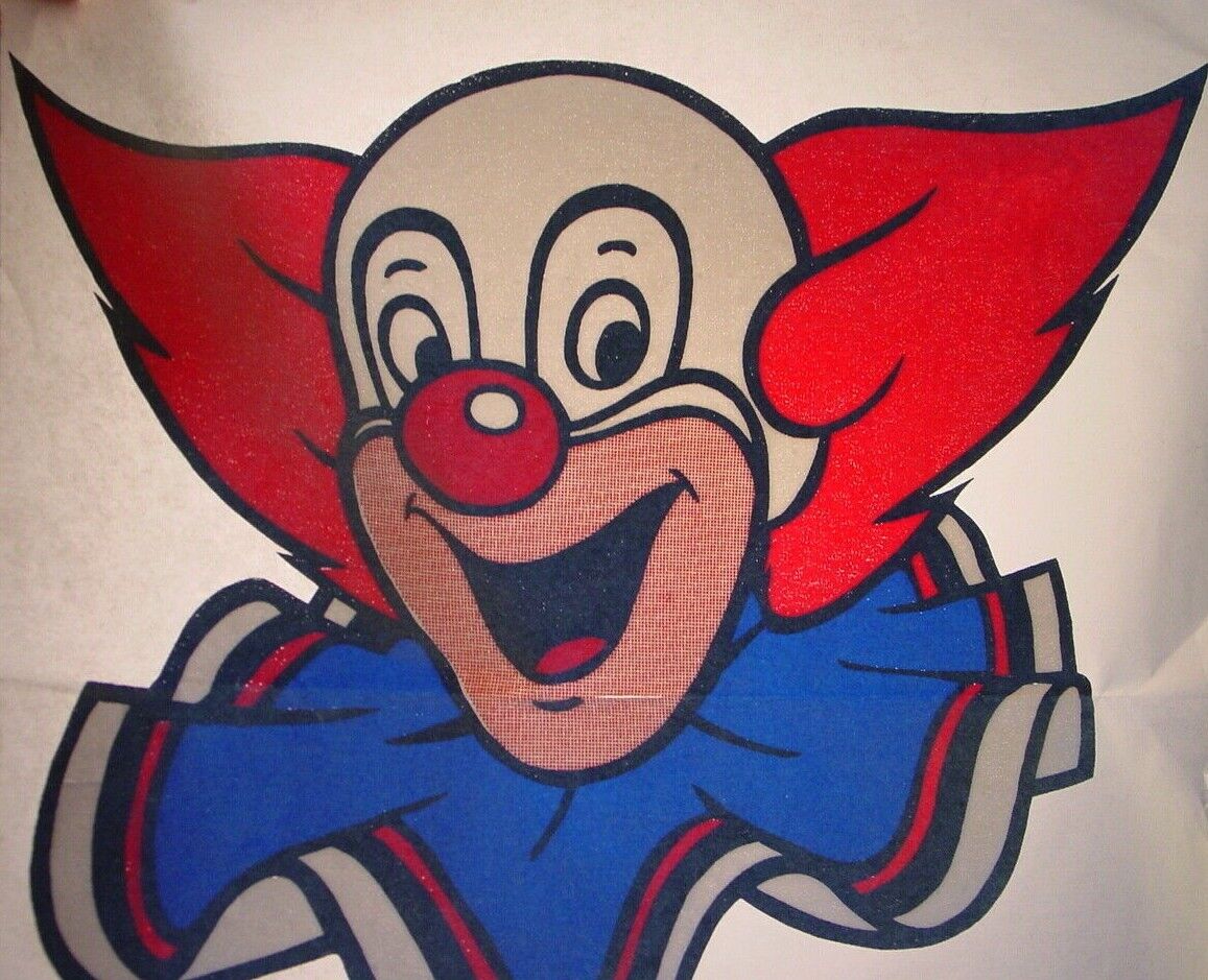 BOZO THE CLOWN VINTAGE 1970's AMERICANA IRON ON TRANSFER BOZO THE CLOWN VINTAGE 1970's AMERICANA IRON ON TRANSFER