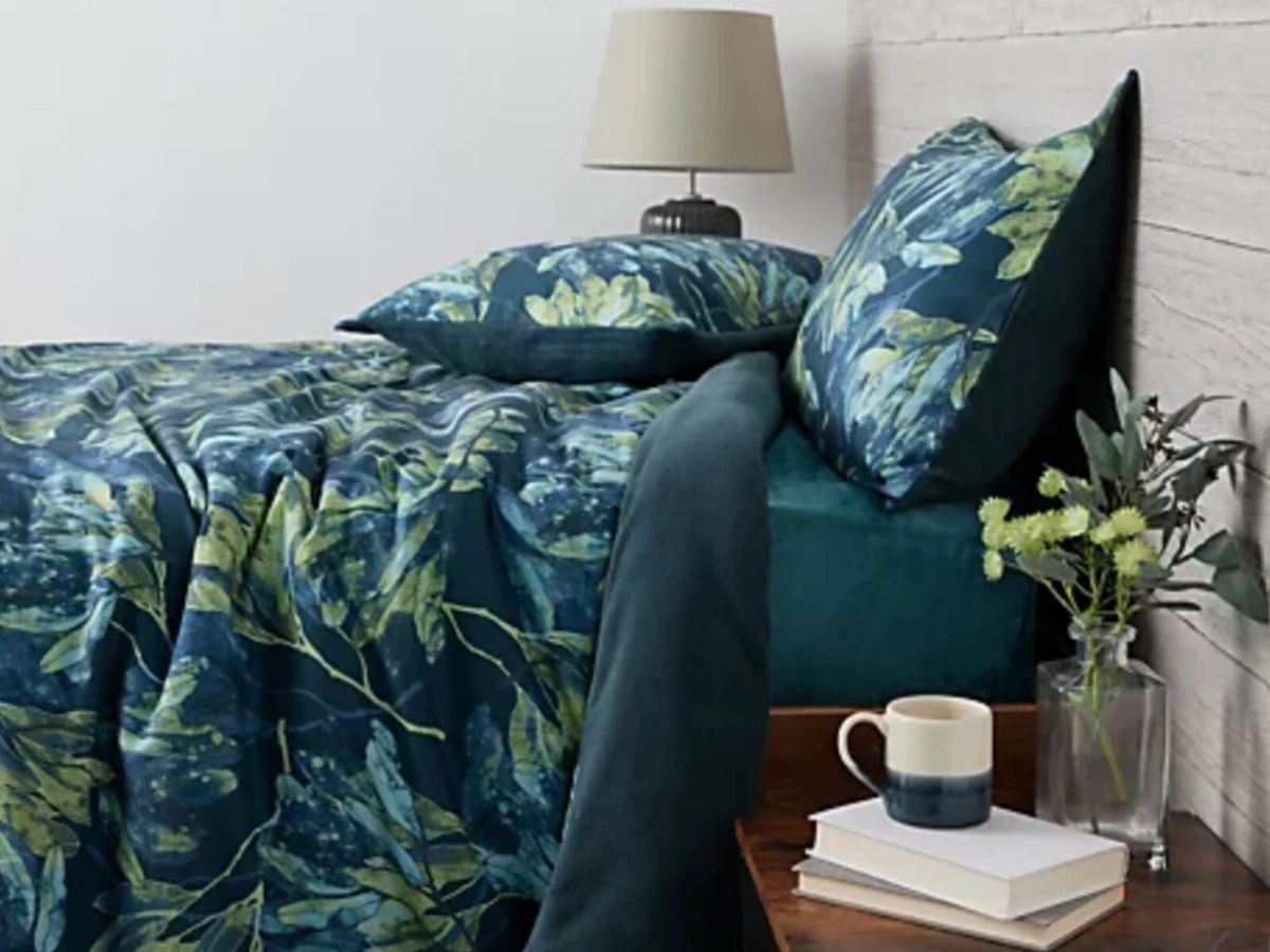 Cozee Home Supersoft And Fleece 3 Piece Duvet Set SINGLE BRIGHT FLORAL BLUE BNIP