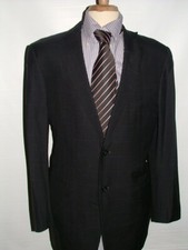 MENS ERMENEGILDO ZEGNA BLAZER SIZE 44 L WOOL SILK BLACK PLAIDS 035