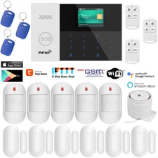 V02 TUYA WIFI APP GSM Wireless IR Home/Office Security Alarm Burglar System+RFID
