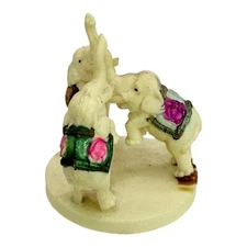 Elephant Figurine Statue Sculpture Circus Elephants Home Accent Small Damaged