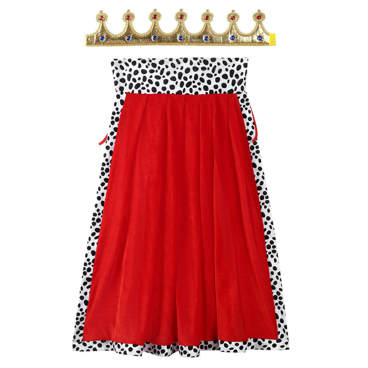 Adult King Queen Robe Cape & Kings Crown Prince Halloween Party Cosplay