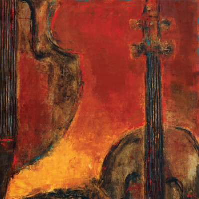 BRASS & STRINGS III (27x27'') IV (27x27) by KAREN DUPRE 2PC SET CHOICES of CANVAS