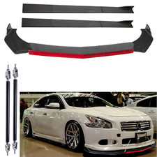 Front Bumper Lip Splitter Spoiler Side Skirts Carbon Fiber For Nissan Maxima Front Bumper Lip Splitter Spoiler Side Skirts Carbon Fiber For Nissan Maxima