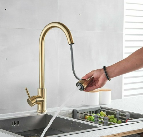 Grifo de cocina extensible de acero inoxidable con ducha 360° cocina batería mezcladora grifo - Imagen 100 de 151