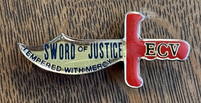 E Clampus Vitus (ECV) Vintage CLAMPERS Sword of Justice Pin