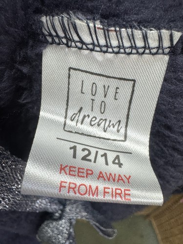 Love To Dream Long Sleeve Fleece Navy Snuggle Top Size 12/14 Bnwt - Picture 6 of 9