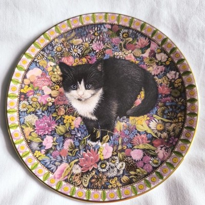 Lesley Anne Elfenbein Bone China Teller 1990 ~ Meet My Kittens - Oktober - Chesterton